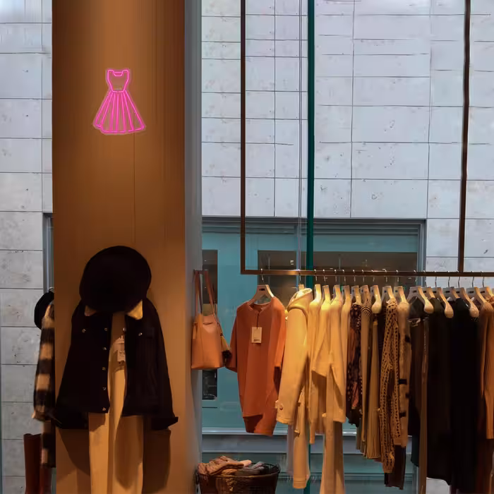 چراغ دیواری نئون دیزاین طرح Women-Clothes_PN