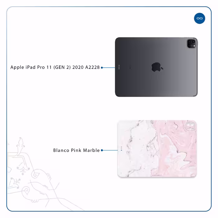 برچسب پوششی ماهوت مدل Blanco-Pink-Marble مناسب برای تبلت اپل iPad Pro 11 (GEN 2) 2020 A2228