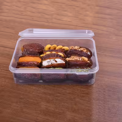 ظرف نگهدارنده مدل فریزری و مایکروویوی طرح مستطیلی شفاف کد 700cc بسته 20 عددی