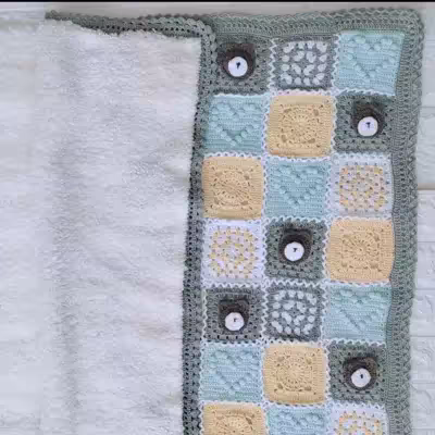 پتو بافتنی نوزاد مدل دستبافت