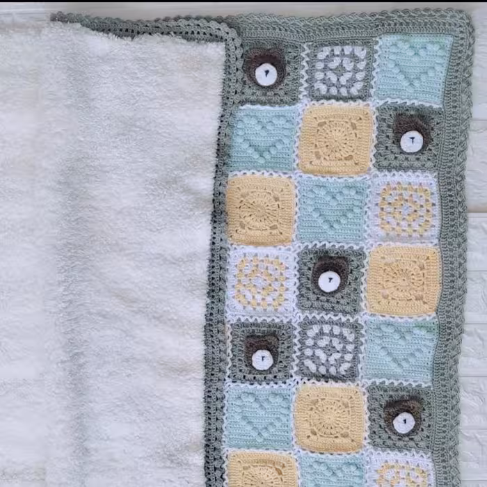 پتو بافتنی نوزاد مدل دستبافت