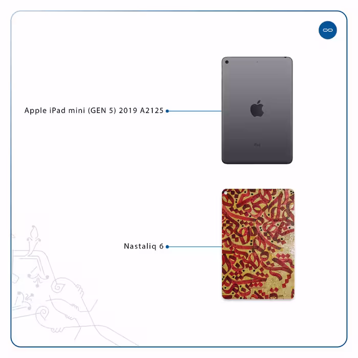 برچسب پوششی ماهوت مدل Nastaliq-6 مناسب برای تبلت اپل iPad mini (GEN 5) 2019 A2125