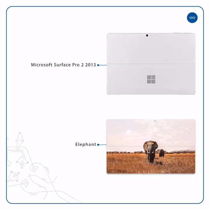 برچسب پوششی ماهوت مدل Elephant مناسب برای تبلت مایکروسافت Surface Pro 2 2013