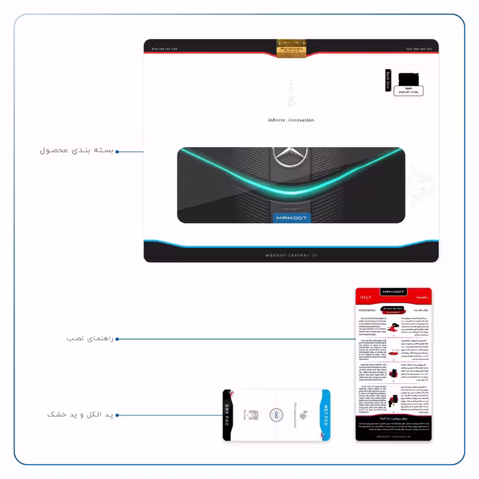 برچسب پوششی ماهوت مدل Mercedes-Benz مناسب برای تبلت اپل iPad 2 2011 A1396