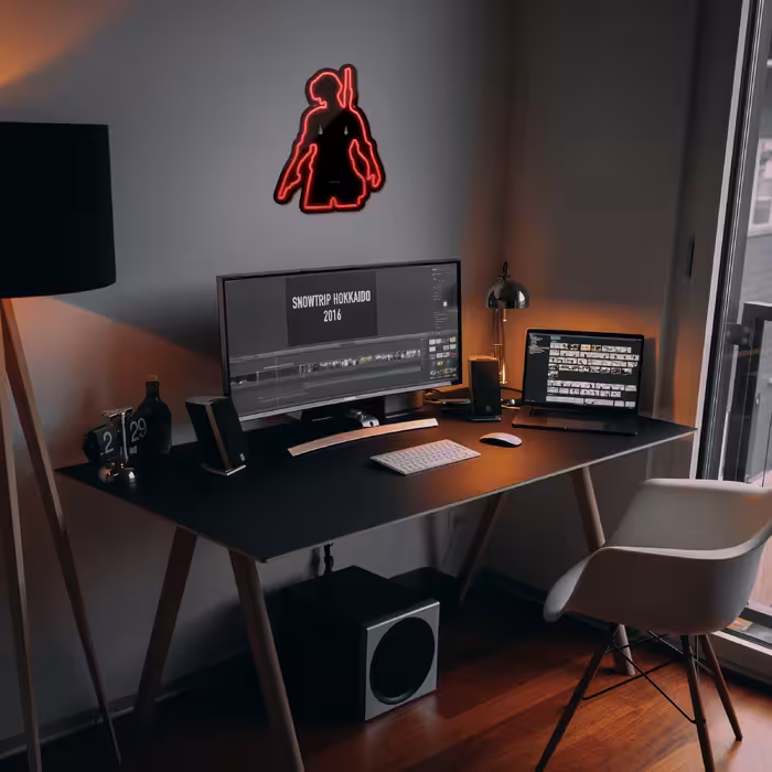 چراغ دیواری نئون دیزاین طرح Pubg-BL_RD