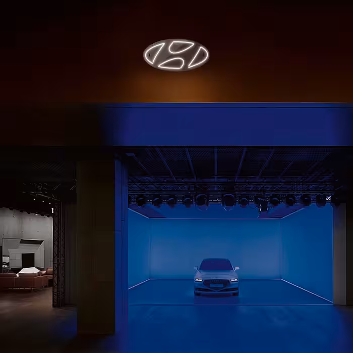 چراغ دیواری نئون دیزاین طرح Hyundai_WHT 