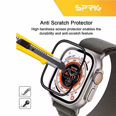 محافظ صفحه نمایش شیشه ای اسپریگ مدل SH-Pmma-SPG مناسب برای ساعت هوشمند الترا S8 Ultra max مجموعه دو عددی