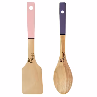  سرویس کفگیر و ملاقه 2 پارچه فرتاپیچ مدل چوبی کد 032