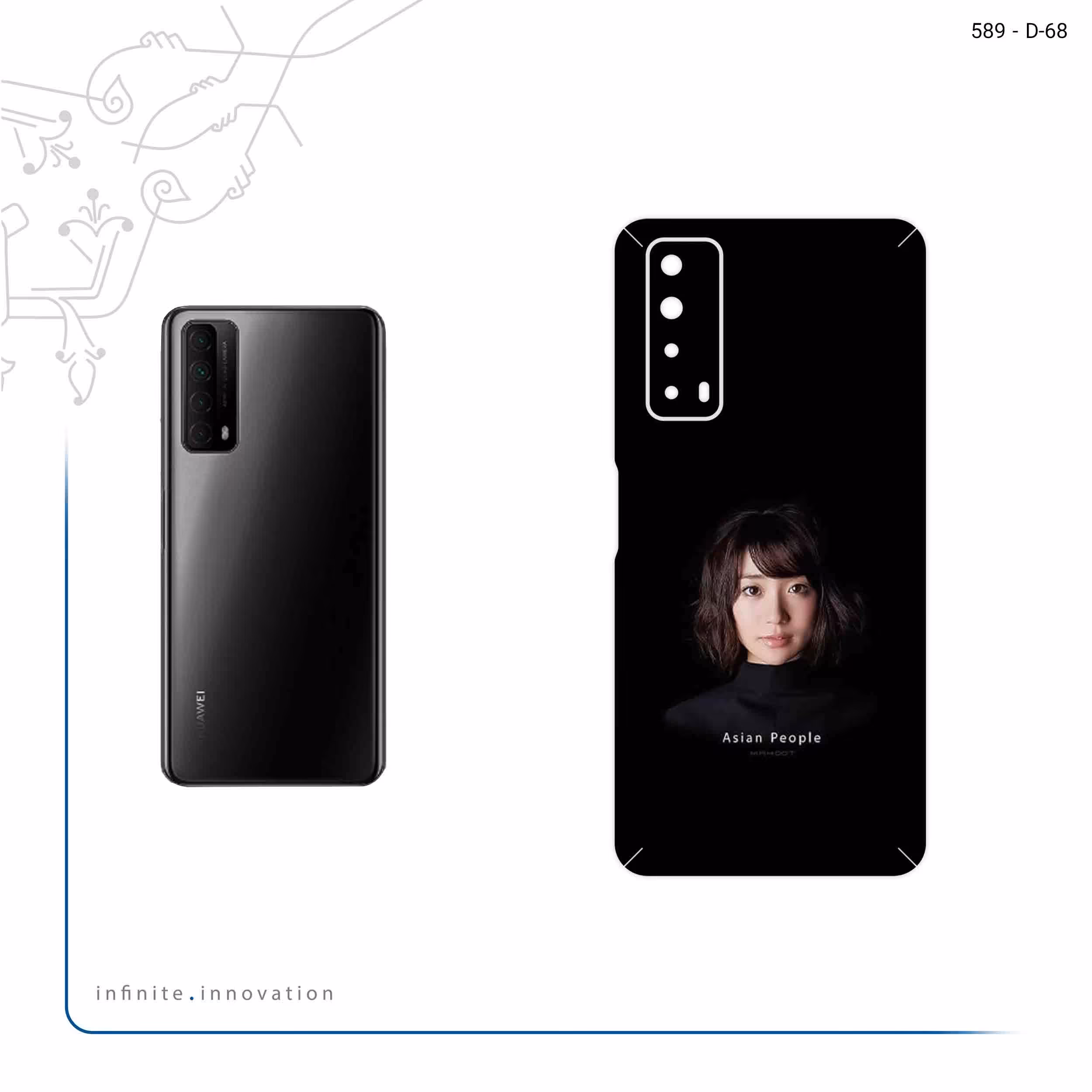 برچسب پوششی ماهوت مدل Portrait of an Asian Woman مناسب برای گوشی موبایل هوآوی Y7a