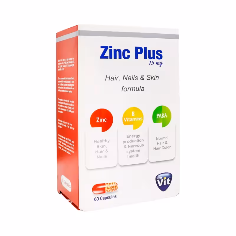 کپسول زینک پلاس آهسته رهش 15 میلی گرم استار ویت