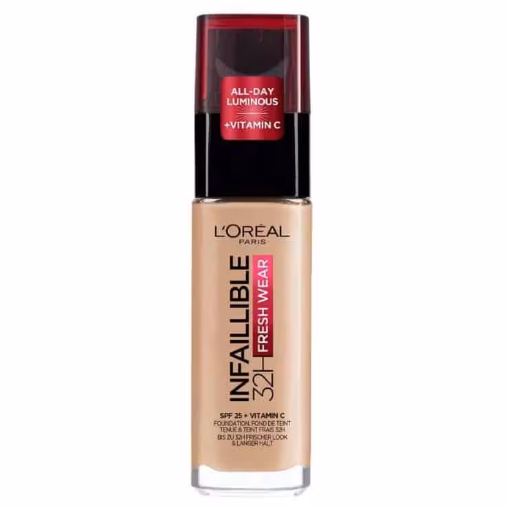 کرم پودر شیشه ای لورال Loreal مدل INFAILLIBLE شماره 145 حجم 30 میل