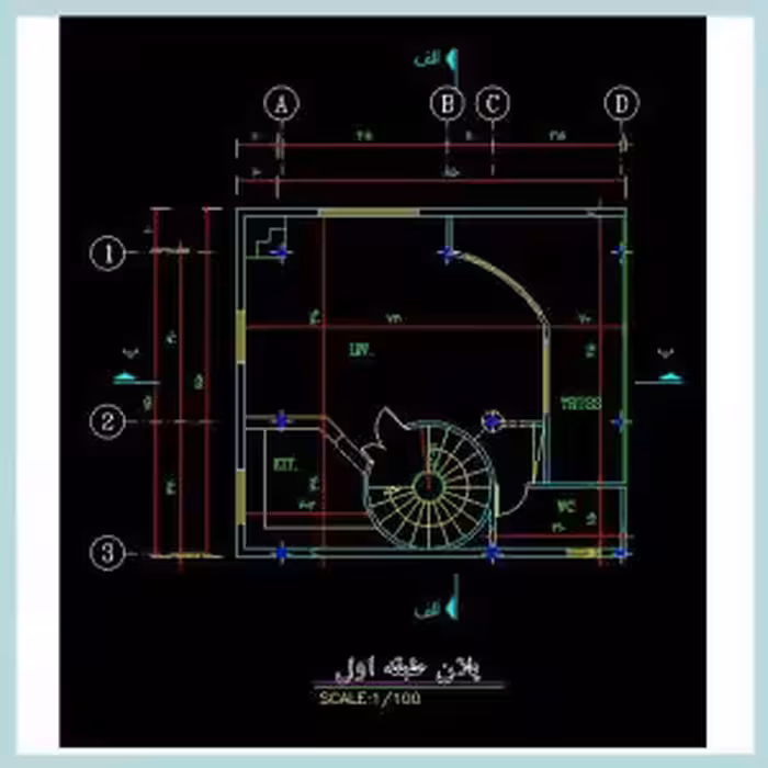خرید و دانلود نقشه ویلا 70 متری دو طبقه: نقشه ویلا 70 متری دو طبقه