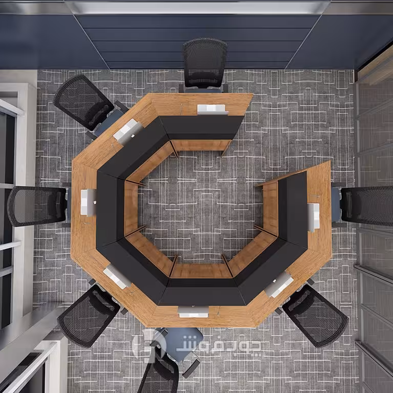 میز کنفرانس مدرن 7 نفره چوب فروش کد C0014