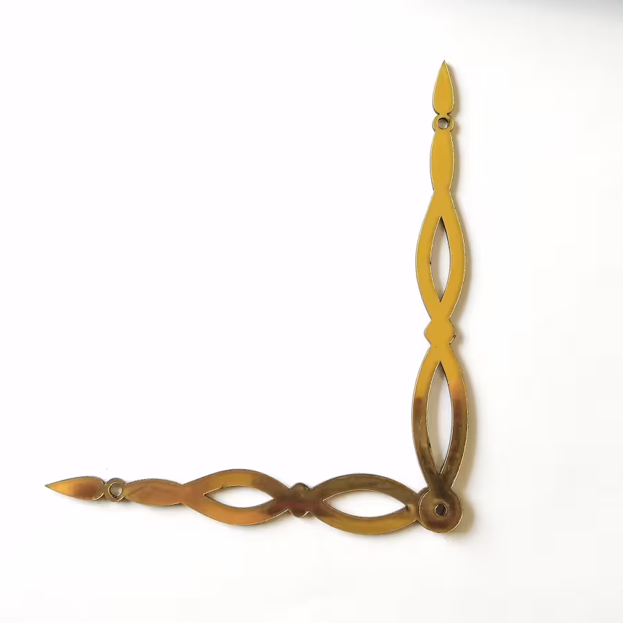 عقربه ساعت طلایی طرح دار 14cm کد 0011 چوب شیراز MDF خام