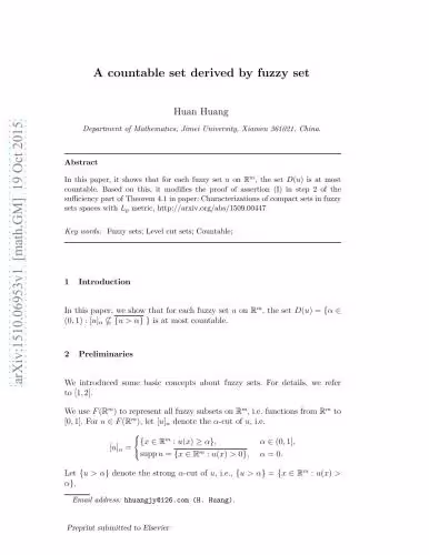 خرید و دانلود نسخه کامل کتاب A countable set derived by fuzzy set