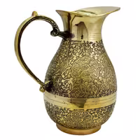 پارچ برنجی هندی پر قلم