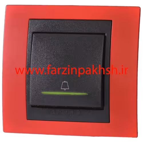 کلید شاسی زنگ دار توکار دلند مدل سیلور رنگ قرمز متالیک