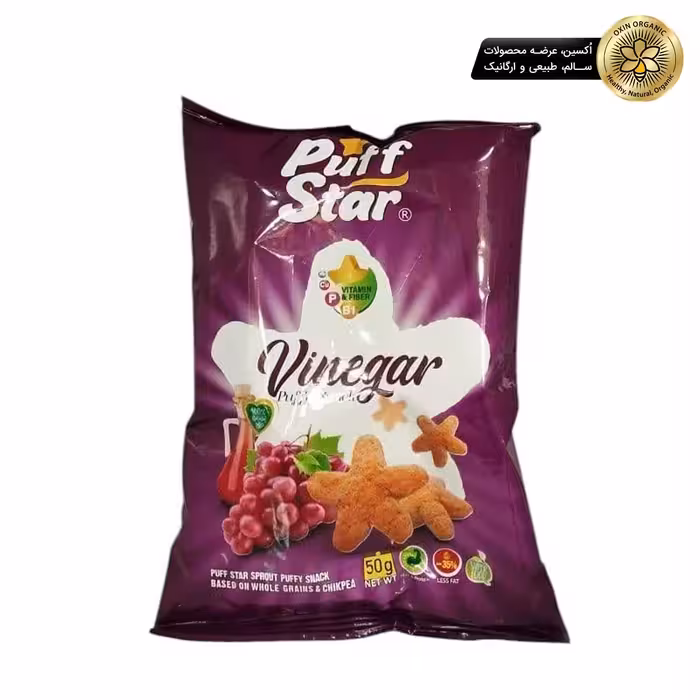 اسنک چهار جوانه 50گرم(سرکه)وگان پف استارPuff Star vegan four seed snack (vinegar) 50g