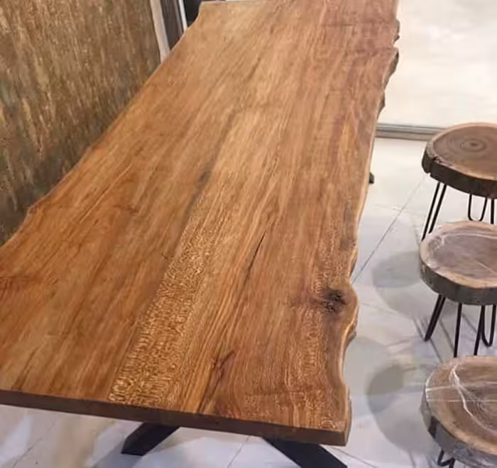 میز ناهار خوری چوب و فلز 4 نفره کد روستیک  6280