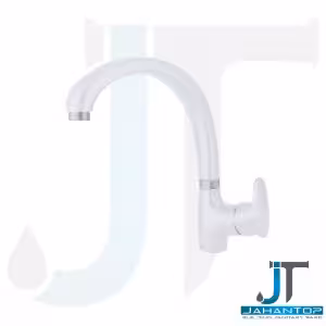 شیر ظرفشویی اهرمی سفید کروم آریانا (مدل پردیس)