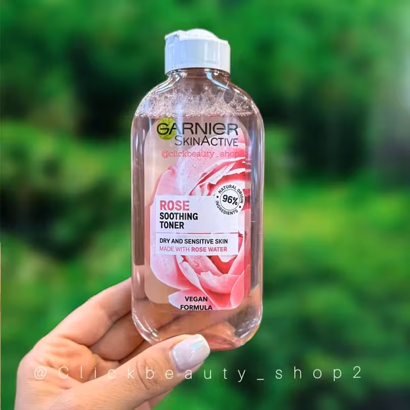 تونر گل رز گارنیر (تونر  پاک کننده صورت) Garnier Face Toner Rose For Dry And Sensitive Skin 200ml