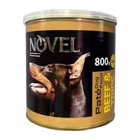 کنسرو پته ای سگ بالغ نوول طعم گوشت و سیرابی 800 گرم Novel Can Pate Dog