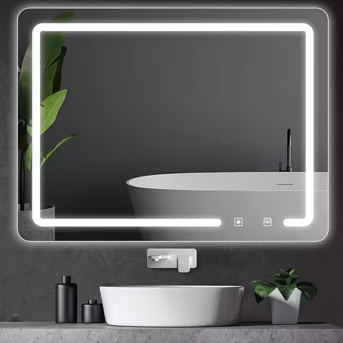 آینه نور دار مستطیل سند بلاست 60x80