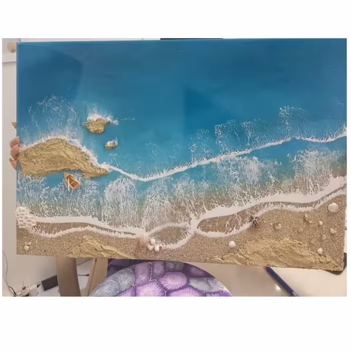 تابلوی دستساز رزین طرح دریا