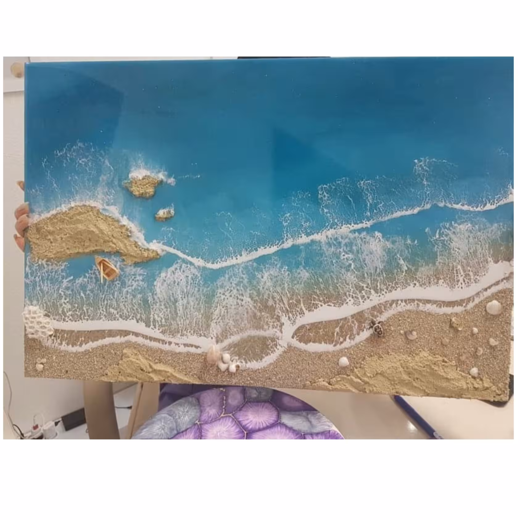 تابلوی دستساز رزین طرح دریا