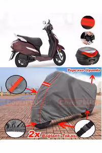 چادر موتورسیکلت خاکستری HONDA ACTVA 125 کیسه عقب سازگار با موتور سیکلت TARKET MOTORCET RED REDEY GRAY CoverPlus