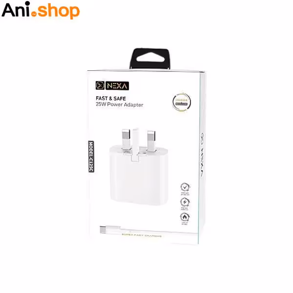 شارژر 20 وات نکسا مدل C120L به همراه کابل تایپ سی به لاتنینگ