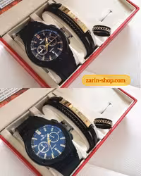 ست ساعت هابلوت و انگشتر و دستبند چرم مردانه 350400490