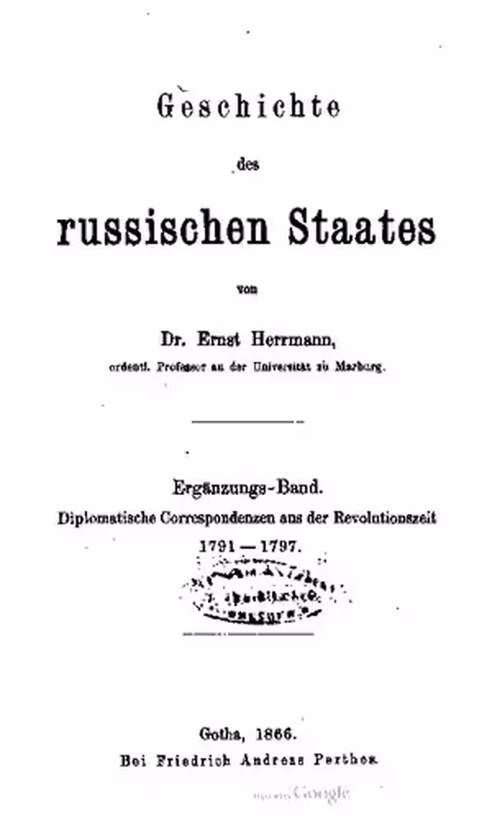 خرید و دانلود نسخه کامل کتاب Geschichte des russischen Staates / Diplomatische Correspondenzen aus der Revolutionszeit 1791 1797
