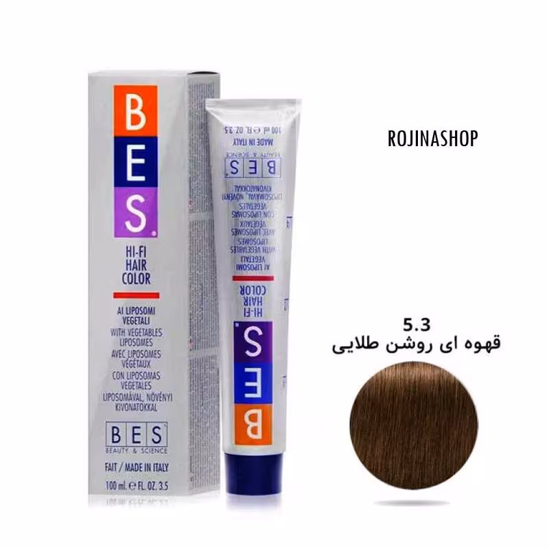 رنگ مو بس شماره 5.3 رنگ قهوه ای طلایی روشن