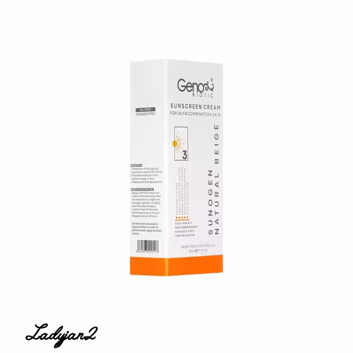 کرم ضد آفتاب ژنوبایوتیک 03 مناسب پوست چرب بژ روشن SPF50