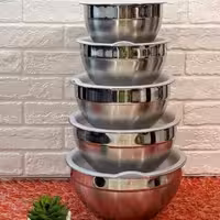 سرویس5 تیکه لگن استیل درب دار سفید