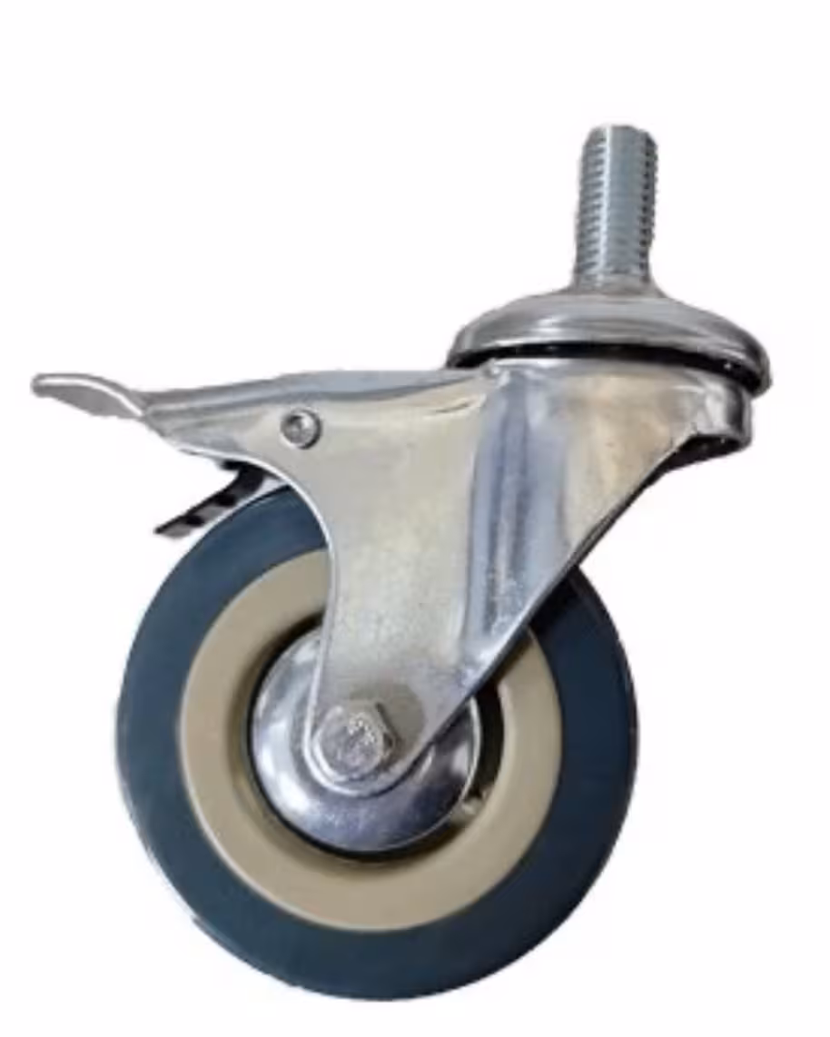 چرخ بیمارستانی وارداتی پیچی گردان ترمزدار قطر 75 میلی متر