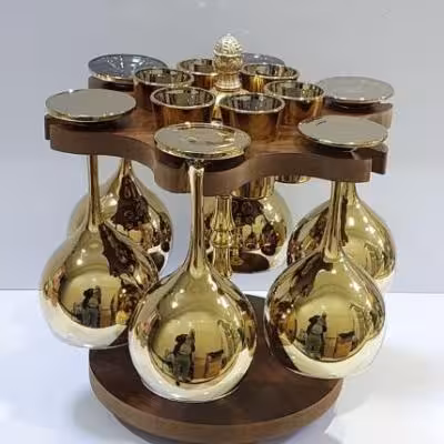 گیلاس چرخشی کوتاه طلایی