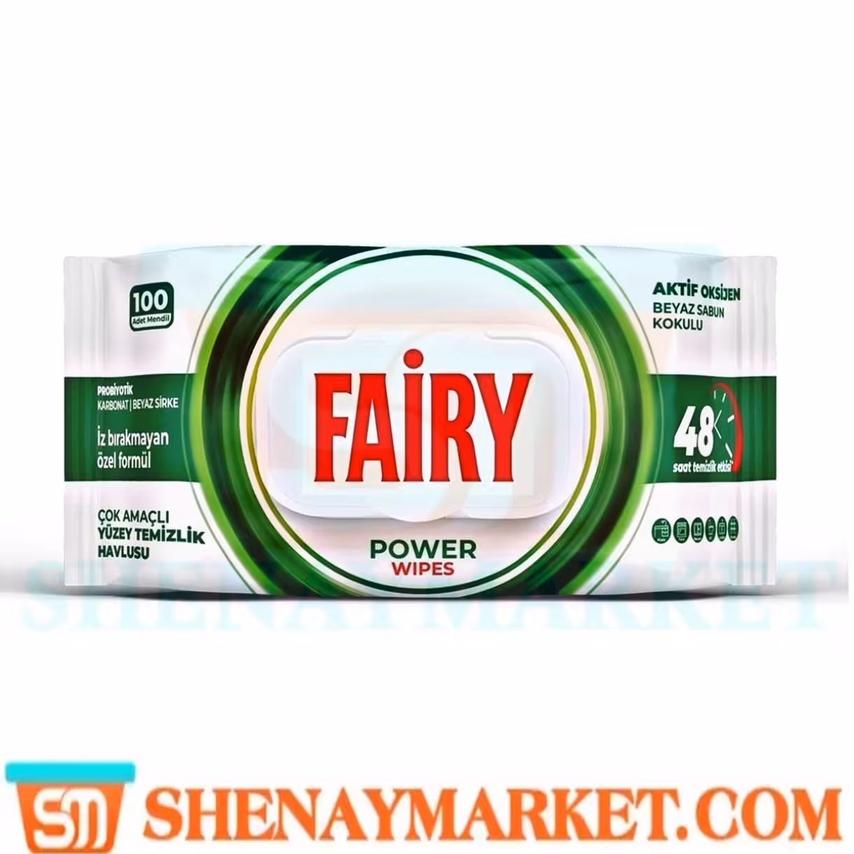 دستمال مرطوب پاک کننده چند منظوره 100 عددی فیری مدل Power Wipes