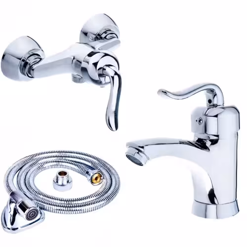 شیر روشویی قاصدک کروم به همراه توالت قاصدک