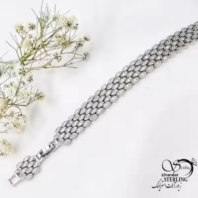 دستبند مجلسی فول نگین کد 18735