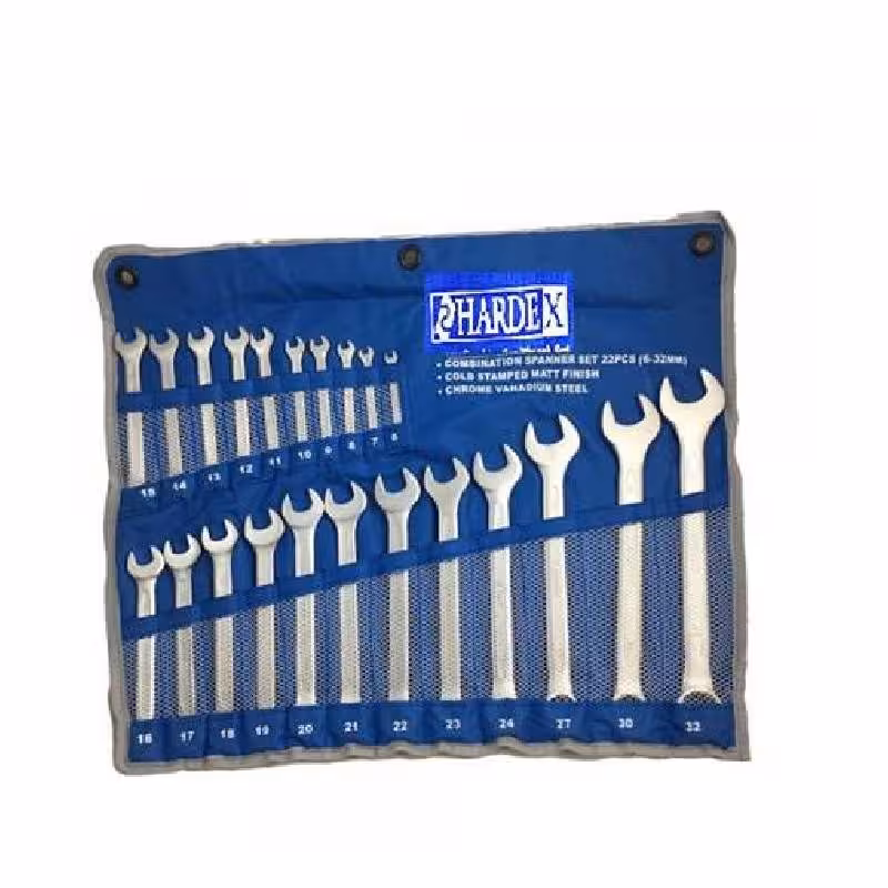 آچار یکسر رینگی یک سرتخت 22عددی هاردکس  HARDEX جنس کروم وانادیوم