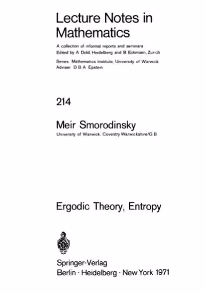 خرید و دانلود نسخه کامل کتاب Ergodic Theory and Entropy