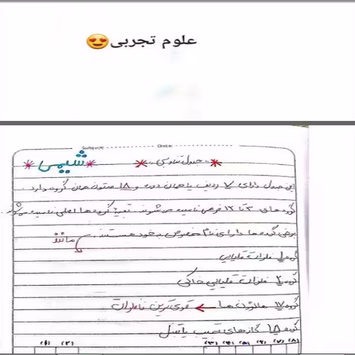 جزوه علوم نهم بخش شیمی و زمین شناسی
