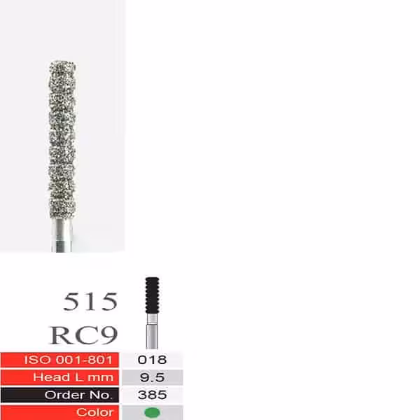 فرز الماسی دسته نقره ای BTM مدل Cylinder 515-Rc9 - فروشگاه تخصصی دندانپزشکی سپیرا