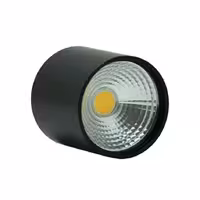 چراغ هالوژن سقفی روکار LED گرد استوانه‌ای فلزی مدرن لوکس تزئینی بدنه مشکی ضد آب فروشگاهی 12 وات FEC کد 566