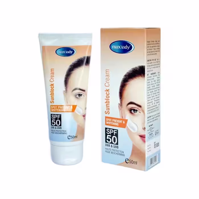 کرم ضد آفتاب SPF50 روشن کننده مکس لیدی بی رنگ