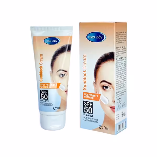 کرم ضد آفتاب SPF50 روشن کننده مکس لیدی بی رنگ