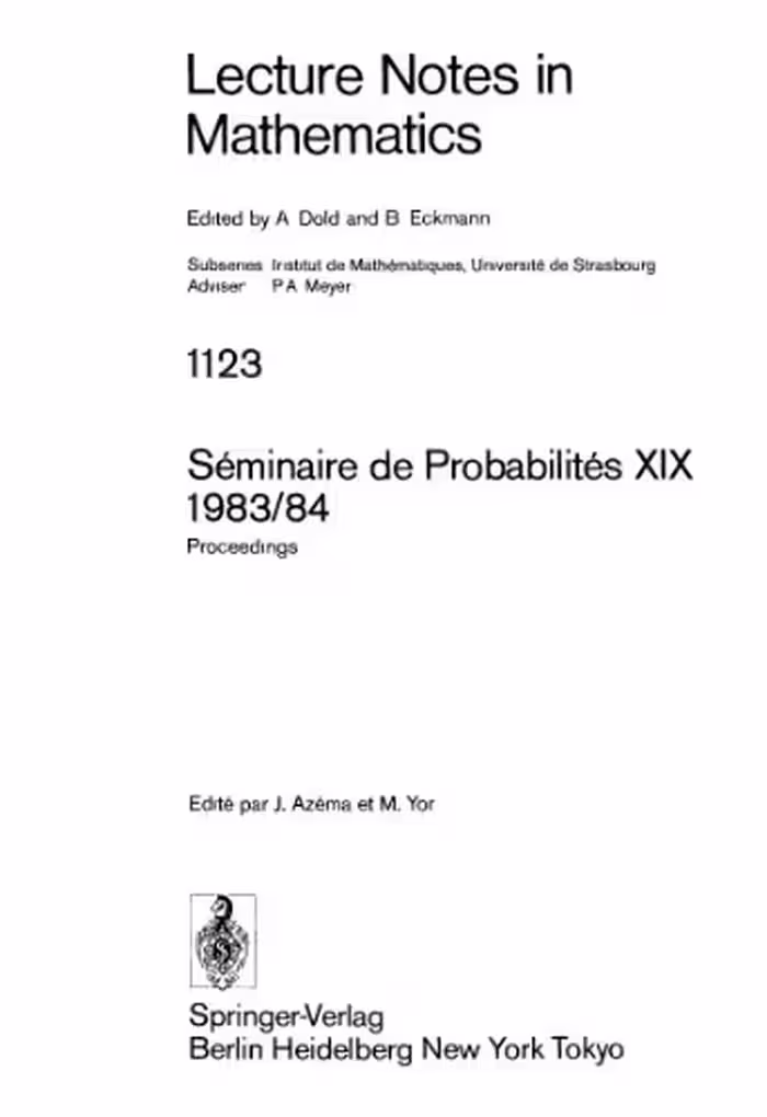 خرید و دانلود نسخه کامل کتاب Seminaire de Probabilites XIX 1983 84