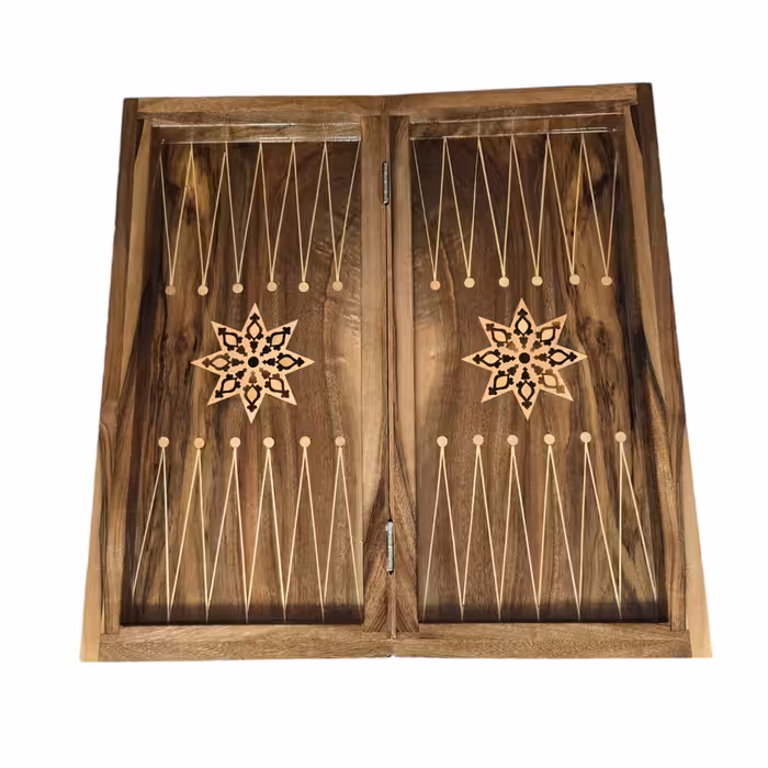 تخته نرد و شطرنج منبت کاری چوب گردو سنندج کد 216